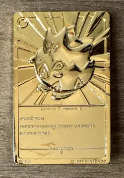 Togepi Pokemon Limited Edition Nintendo 1999 23K Gold Plated Card - #B - Image 2