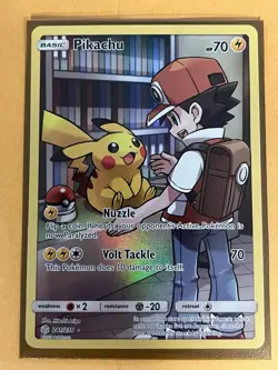 Pokemon TCG 2019 Cosmic Eclipse Pikachu Card 241/236 Secret Rare SM12 - Image 1