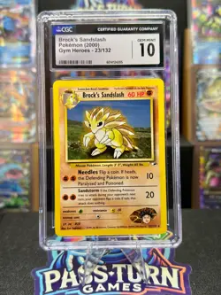 Pokemon - Brock’s Sandslash #23/132 – Gym Heroes – CGC 10 - 2000 - Unlimited - Image 1