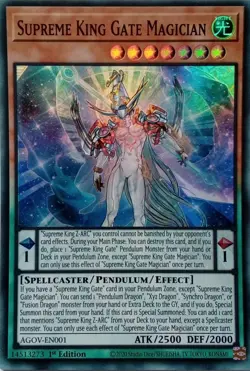 AGOV-EN001 SUPREME KING GATE MAGICIAN SUPER RARE 1ST EDITION YuGiOh CARD - Image 1