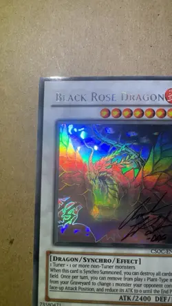Yugioh Black Rose Dragon Ghost Rare CSOC-EN039 Signed By Amanda LaPalme - Image 2