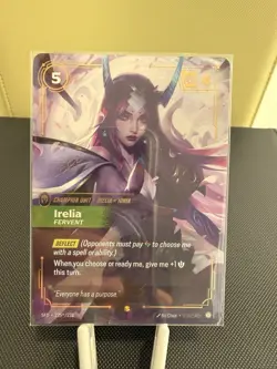 Spiritforged SIGNATURE Irelia Fervent Champion Unit Card Deflect SFD 225*/221 - Image 1