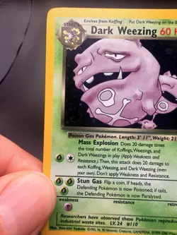 Pokemon ""SWIRL" TCG Team Rockets Dark Weezing Holo Rare Card 14/82 Unlimited NM - Image 2