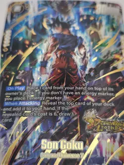 Bandai Son Goku CS09-07 gld Super Rare alt Foil Dragon Ball Legend Battle Card - Image 2