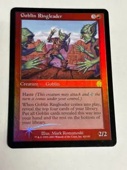 1x FOIL GOBLIN RINGLEADER x1 Apocalypse NM MTG Magic Free Shipping! - Image 1