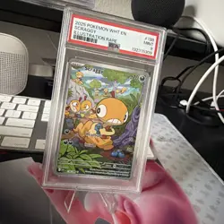 2025 Pokemon White Flare Scraggy #138/086 Illustration Rare PSA 9 MG3 - Image 3