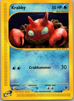 Krabby 115/165 Common Expedition Base Set Pokemon Crease Moderately Played - Image 1