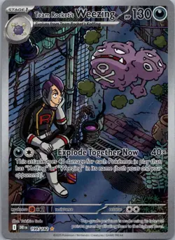 Team Rocket's Weezing 199/182 Illustration Rare Destined Rivals Pokemon NM - Image 1