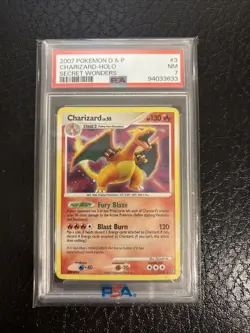 2007 Pokemon Diamond & Pearl Charizard Holo Secret Wonders PSA 7 - Image 1