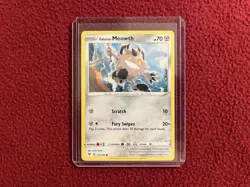 Pokemon Miscut Error Inverted Back Galarian Meowth Vivid Voltage 112/185 NM/MT - Image 2