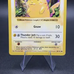 Pokemon Pikachu 058/102 Base Set (Shadowless) Regular (Yellow Cheeks) - Image 3