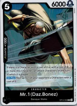 Mr.1(Daz.Bonez) OP14-090 Rare The Azure Sea's Seven One Piece Near Mint - Image 1