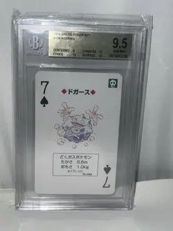 🔥 1996 Pokemon Koffing Green Back Poker Playing Card 7 of Spades - BGS 9.5 - Image 1