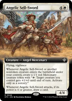 NM Extended Art Angelic Sell-Sword, MTG, OTJ, Magic the Gathering, 46 - Image 1