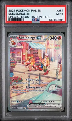 2023 POKEMON PAL EN-PALDEA EVOLVED 258 SKELEDIRGE EX SIR PSA 9 - Image 1