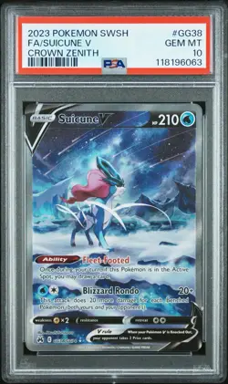 2023 Pokemon Sword And Shield Crown Zenith Fa Suicune V #GG38 PSA 10 - Image 1