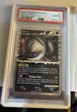 2010 POKEMON TRIUMPHANT ABSOL PRIME #91 PSA 10 GEM MINT NEW CERT - Image 1