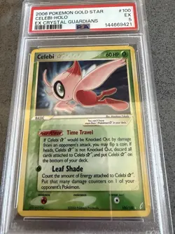 Pokemon Gold Star Celebi Holo EX Crystal Guardians 100/100 Ultra Rare PSA 5 - Image 1