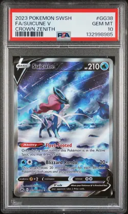 2023 Pokemon Crown Zenith #GG38 Fa/Suicune V Crown Zenith PSA 10 - Image 1