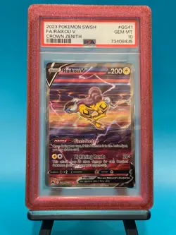 2023 Pokemon SWSH Full Art Raikou V GG41/GG70 Crown Zenith PSA 10 - Image 1