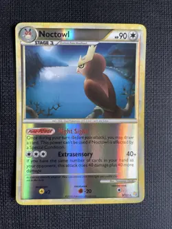 Pokemon TCG Noctowl Heartgold & Soulsilver 8/123 Reverse Holo Holo Rare LP+ - Image 1