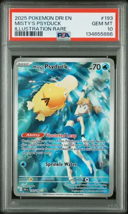 2025 POKEMON DRI EN-DESTINED RIVALS ILLUSTRATION RARE MISTY'S PSYDUCK PSA 10 - Image 1