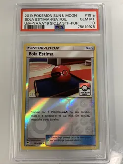 Pokemon TCG STAFF Cherish Ball 191a/236 (League Promo) PSA 10 Portuguese - Image 1