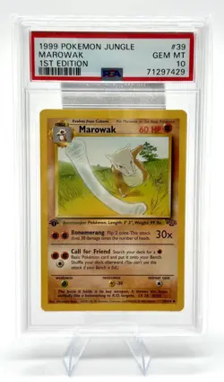 1999 POKEMON JUNGLE #39 MAROWAK 1ST EDITION PSA 10 GEM MINT - Image 1