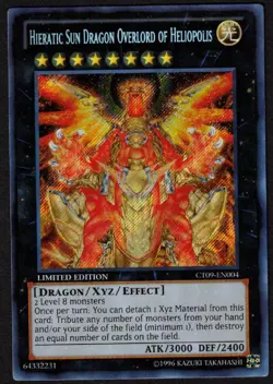 Yugioh Hieratic Sun Dragon Overlord of Heliopolis CT09-EN004 Secret Rare - LP - Image 1