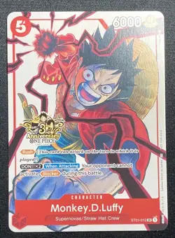 Monkey.D. Luffy 3rd Anniversary Promo Alt Art One Piece English #ST01-012 - Image 1
