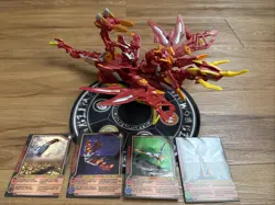 Bakugan Pyrus Dragonoid Colossus Completed & Ability Cards Rare - Image 1