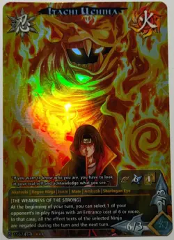 Carte Naruto CCG Collectible Card Game 395 Foil neuf Itachi Uchiha - Image 1
