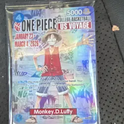 Bandai Namco One Piece CCG Monkey D. Luffy Promo Holo Card College Basketball U… - Image 4