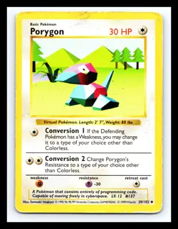 💥 Porygon # 39/102 | Base Set | SHADOWLESS | Vintage Pokemon 1999 TCG | - Image 1