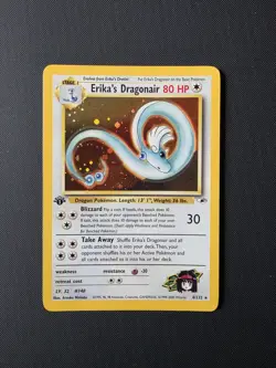 Erika’s Dragonair Holo 1st Edition 4/132 Gym Heroes Pokemon - Image 1