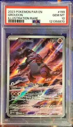 Pokemon Groudon Paradox Rift Illustration Rare #199 PSA 10 Gem Mint - Image 1