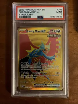 2023 Roaring Moon ex 262/182 Pokemon Paradox Rift Holo gold hyper rare PSA 9 - Image 1