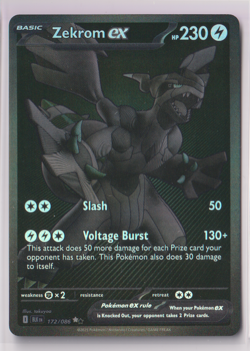 2025 Pokemon ZEKROM EX #172 /086 Black Bolt Holo MINT - Image 1