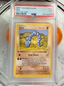 1999 Pokemon Base Set! Onix - First Edition! 56/102. PSA 7 - Image 2