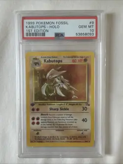 1999 POKEMON FOSSIL #9 KABUTOPS-HOLO 1ST EDITION - Image 1