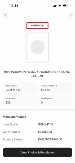 1999 POKEMON FOSSIL #9 KABUTOPS-HOLO 1ST EDITION - Image 3