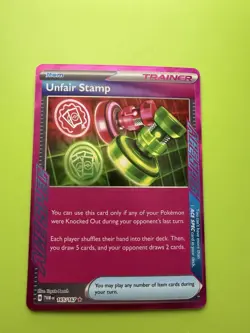 Pokemon Unfair Stamp Ace SPEC Rare Trainer Item Holo 165/167 SV06 Twilight Masq… - Image 1