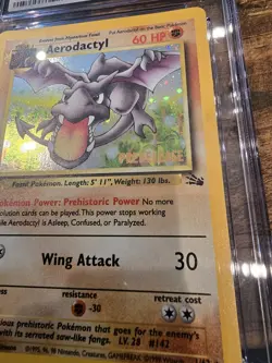 Pokemon Fossil 1/62 Aerodactyl 1st Edition Prerelease Holo Rare 1999 CGC 9 MINT - Image 2