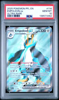 2025 POKEMON PFL EN-PHANTASMAL FLAMES ULTRA RARE #114 EMPOLEON EX PSA 10 - Image 1