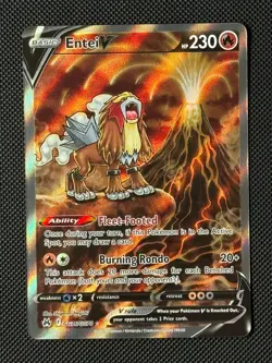 Pokemon Cards Entei V GG36/GG70 Crown Zenith Galarian Gallery Holo Rare V - Image 1