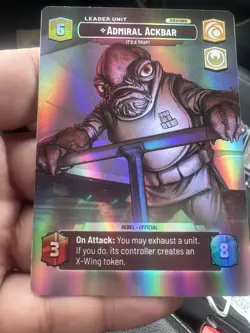 Star Wars Unlimited Admiral Ackbar Leader Unit Holo Card Stock Card - Image 1