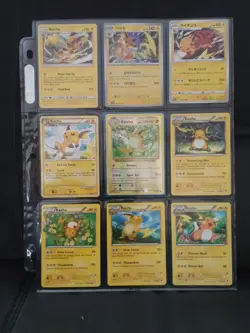 Pokemon 9 Card/Tarjeta Set: 9 Raichu Cards from various series, so COOL!!! - Image 1