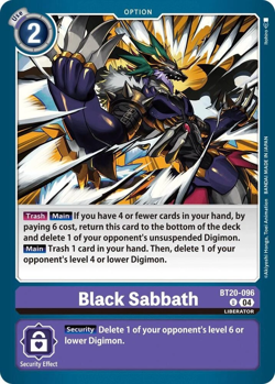 1x BT20-096 Black Sabbath Special Booster 2.5 Digimon Card Game x1 - Image 1