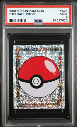 1999 MERLIN POKEMON #S24 POKEBALL-PRISM PSA 9 - Image 1