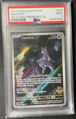 2023 POKEMON SVP EN-SV BLACK STAR PROMO 151 ULTRA-PREM COLL #052 MEWTWO PSA 9 - Image 1